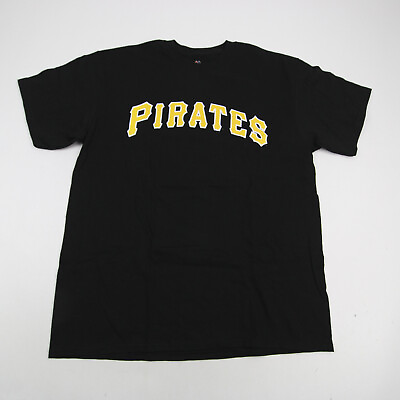#ad Pittsburgh Pirates Majestic Short Sleeve Shirt Men#x27;s Black New $22.49