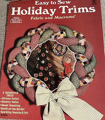 #ad Easy to Sew Holiday Trims Fabric and Macrame by Craft Course SP 13 Full Patterns $8.75