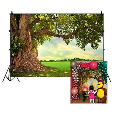 #ad 7x5ft Polyester Huge Tree Backdrop Rural Scenery Field Spring Summer Countrys... $31.14