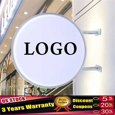 #ad 20quot; LED Light Box Sign Outdoor Round Double Sided Advertising Projecting Light $68.12