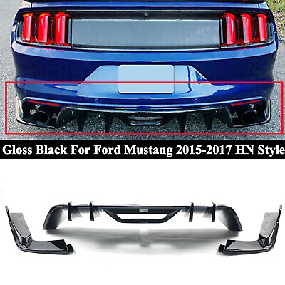 #ad For Ford Mustang 15 2017 HN Style Rear Bumper Diffuser Apron Spats Gloss Black $139.99