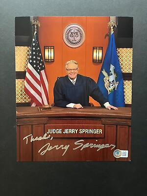 #ad Jerry Springer Rare autographed signed JS show judge 8x10 photo Beckett BAS coa $95.00
