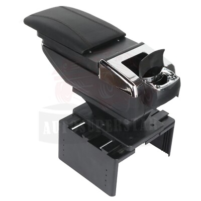 #ad 1 X Leather Car Center Console Lid Interior Armrest Storage Box with Base $32.29
