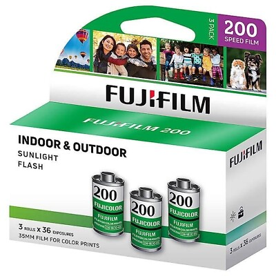 #ad FUJIFILM 200 ISO 35mm Film 3 Pack 36 Exposures Color Print Film FRESH New $19.28