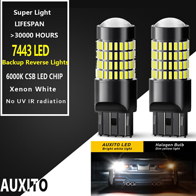 #ad AUXITO 580 W21 5W 7443 102 SMD White LED Brake Tail Stop Light Bulb Super Bright $14.24