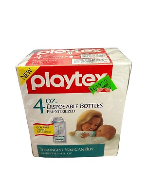 #ad Playtex 1991 Vintage 4oz Disposable Baby Bottle Liners 100ct SEALED NOS $17.59