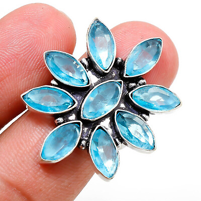 #ad Swiss Blue Topaz Gemstone Handmade Fashion Unique Gift Jewelry Ring 8quot; MXR 5980 $5.19