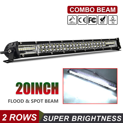 #ad 20INCH 126W Led Light Bar Flood Spot Work for Driving Offroad 4WD Truck Atv UtE $61.99