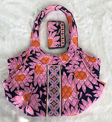 #ad Vera Bradley Side by Side Shoulder Bag Tote amp; Wallet LOVES ME Pink amp; Orange 2010 $37.49