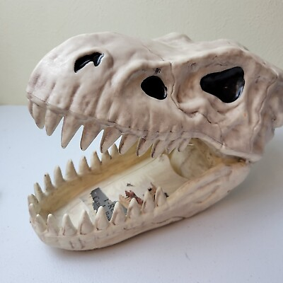 #ad T Rex Skull Candy Bowl Seasons USA Crazy Bonez Halloween Prop Decor Dinosaur $19.99