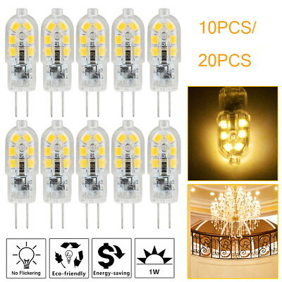 #ad 20 10Pcs G4 Bi pin 12 LED Lamp Light Bulbs DC 12V 20W 2835 SMD 6000K White Warm $10.99