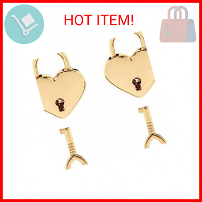 #ad Warmtree Small Metal Heart Shaped Padlock Mini Lock with Key for Jewelry Box Sto $11.40