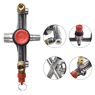 #ad Air Compressor Pump Air Pressure Regulator Push pull Valves Red Cap Power Tool $15.88