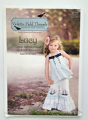 #ad Violette Field Threads Sew Pattern Girls Halter Top amp; Ruffle Pants 2T 10 UNCUT $12.99