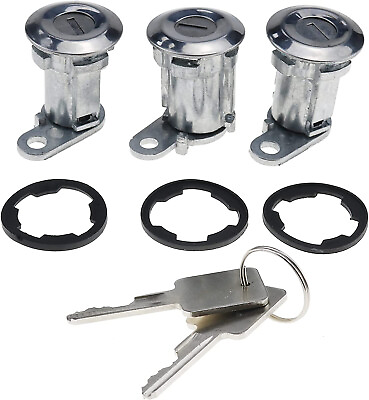 #ad Door Cylinder Lock Kit With Keys 8122874K3 for JeepCJ Wrangler Cherokee XJ 84 90 $41.99