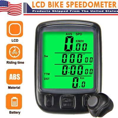#ad Bike Bicycle Speedometer Computer Wired Road LCD Digital Odometer Waterproof $9.71