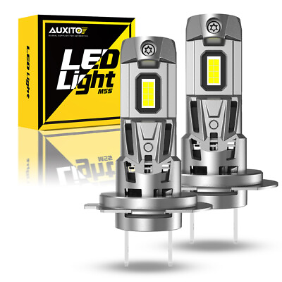 #ad AUXITO Super Bright H7 LED Headlight Kit High Low Beam Bulbs 22000LM 6500K White $28.99