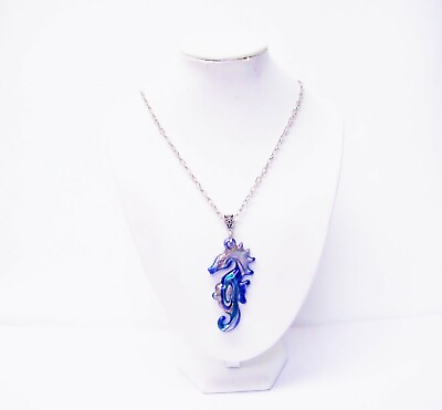 #ad Multicolor Glass Seahorse Pendant Necklace $14.95