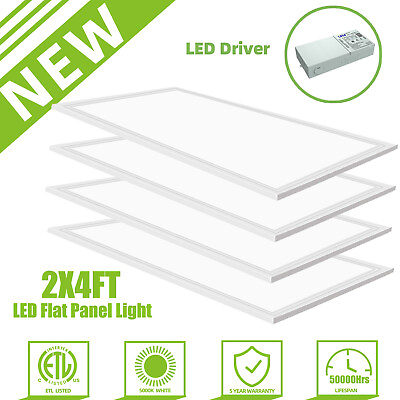 #ad 2X4 LED Flat Panel Light 100 277V 5000K 75W Drop Ceiling Light 7800LUMEN ETL 4PC $228.16