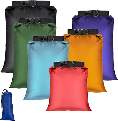 #ad SASFOU 6 Pack Waterproof Dry SacksLightweight Outdoor Dry Bags Ultimate Dry Bag $23.31