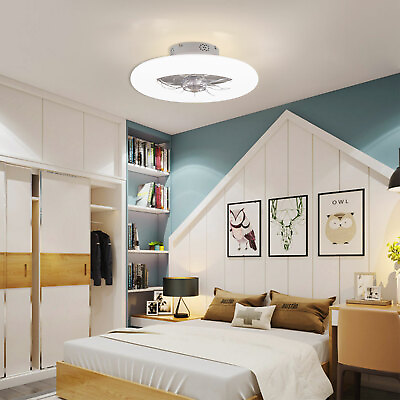 20in Ceiling Fan Light Remote Control LED Ceiling Chandelier Lamp Round Lights $89.10