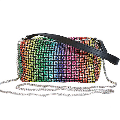 #ad Crystal Rhinestone Silver Bags for Women Evening Handbags for Party Wedding $23.99