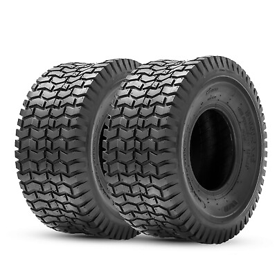 #ad Set 2 15x6.00 6 Lawn Mower Tires 15x6x6 4Ply Heavy Duty Garden Turf Tractor Tyre $52.99