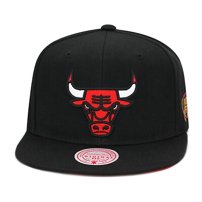#ad Mitchell amp; Ness Chicago Bulls NBA 1996 Finals Snapback Hat Cap Black Side Patch $35.90