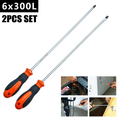#ad 12 Long Slotted Cross Screwdriver Magnetic Screwdriver W Rubber Handle New $16.23