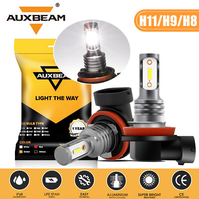 #ad AUXBEAM H11 H9 H8 Fog Lights LED Headlight 6000K White Super Bright Lamps New $21.51
