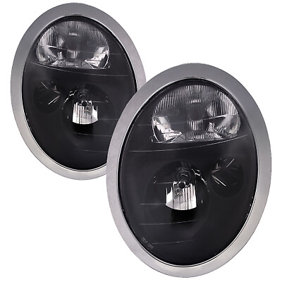 #ad Black Headlight Halogen Left Driver Right Passenger Pair Fits 02 04 Mini Cooper $168.69