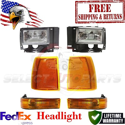 #ad New Ford Headlight Kit For 89 92 Ranger Left Right With bulbs Below set 6pc $140.99