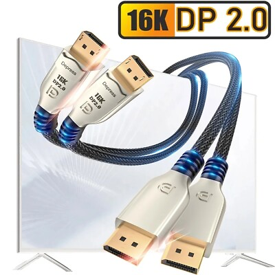 #ad DisplayPort 2.0 to DP Cable 16K@60Hz 8K Male to Male HDR HDCP2.3 for PC Nvidia $14.99