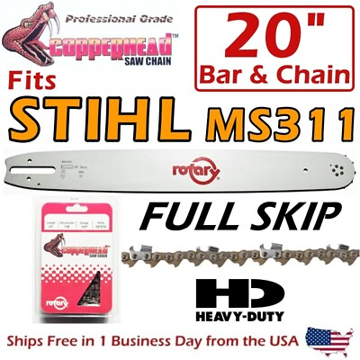 #ad COPPERHEAD 20quot; Bar amp; SKIP Saw Chain 3 8 .050 Fits STIHL 33RSF 72 MS310 MS311 $53.95