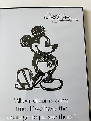 #ad Mickey Mouse Walt Disney Canvas Print Framed Wall Art 12 x 16 Glass Frame New $49.99