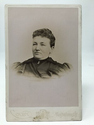 #ad Cabinet Card Photo Stern Looking Woman Colby Manchester New Hampshire NH $13.45