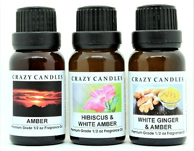 #ad 3 Oil Amber Hibiscus White Amber White Ginger Amber 1 2oz Premium Crazy Candle $14.99