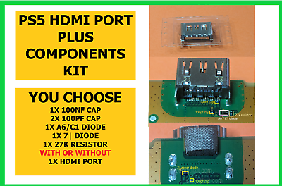 #ad PS5 Replacement HDMI Port Components 71 C1 A6 Diode 100nf Cap Circuit Repair Kit $7.00