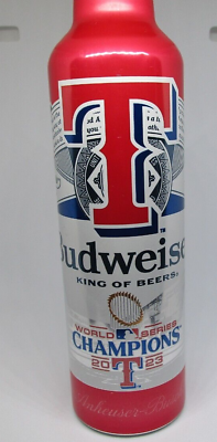 #ad Texas Rangers World Series Champions Aluminum Bottle Empty Can Budweiser Beer $9.48