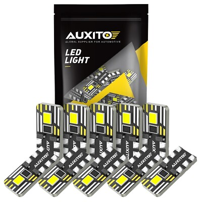 #ad 10pcs AUXITO T10 194 White LED Light Bulbs for Dome Map Parking Trunk Door Light $11.59
