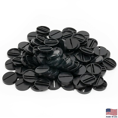 #ad Pack of 100 25 mm Plastic Round Slot Bases Miniature Wargames Table Top gaming $9.99