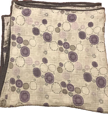 #ad Summer Infant Swaddle Me Baby Blanket Circles Purple Gray Muslin Cotton 70x92” $15.00