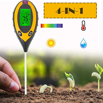 #ad 4 in 1 LCD Digital PH Tester Soil Water Moisture Light Temperature Test Meter $11.75