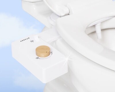 #ad $99 Tushy Classic 2.0 Bidet Toilet Seat Attachment Water Sprayer White amp; Bamboo $42.99