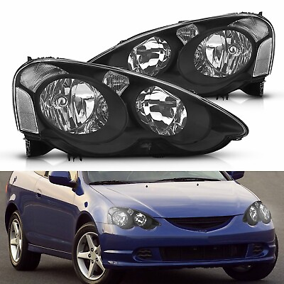 #ad Black Fits 2002 2004 Acura RSX LED Halo Rim Headlights Lamp LeftRight OOD $116.99