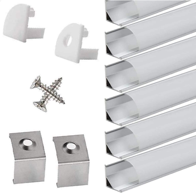 #ad 6 Pack LED Mounting Aluminum Channel V Shape Strip Light Track Mounting Clips $70.79