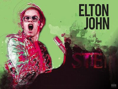 #ad Elton John Poster Music Wall Art Print 24x18 $18.99