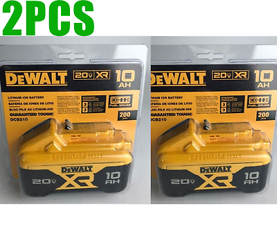 #ad DeWalt DCB210 2 2 20V MAX XR 10 Ah Li Ion Batteries New $141.00