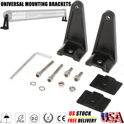 #ad 2X Universal Mounting Brackets LED Work Light Bar Side Rotating Aluminum Alloy $6.64