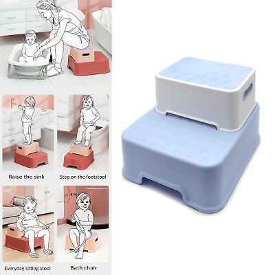 #ad Double Up Step Stool Anti Slip Sturdy Two Step Stool for Toddler Kids Bathroom $27.95